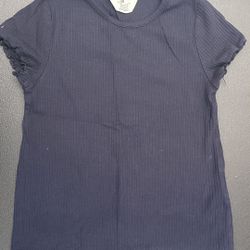 H&M Blue Ribbed Polo T-Shirt