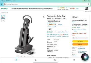 Plantronics (Poly) Savi 8245 UC Wireless USB Headset System