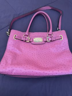 Michael Kors Pink Ostrich Purse Bag
