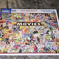 White Mountain "Movies" 1000pc  Jigsaw Puzzle (2017) Brand New & Factory Sealed!