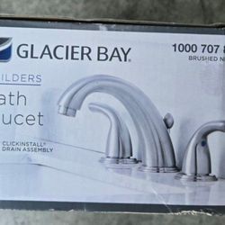 Glacier Bay Builders Widespread Bathroom Faucet Brushed Nickel 