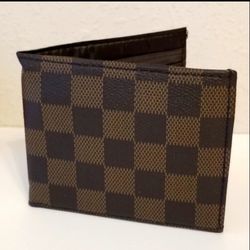 New Checkerd Brown Pattern Unisex Wallet Slim NEW