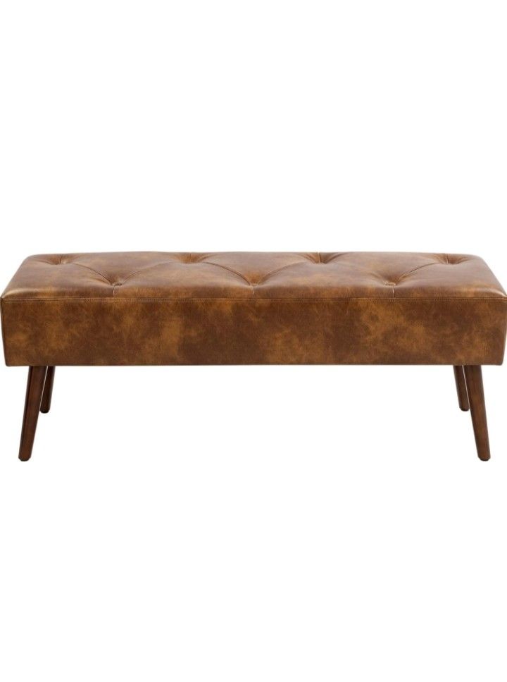 Leather Bench Opened Box Put Together Lightly Used & Not For Longer Than 3 Months