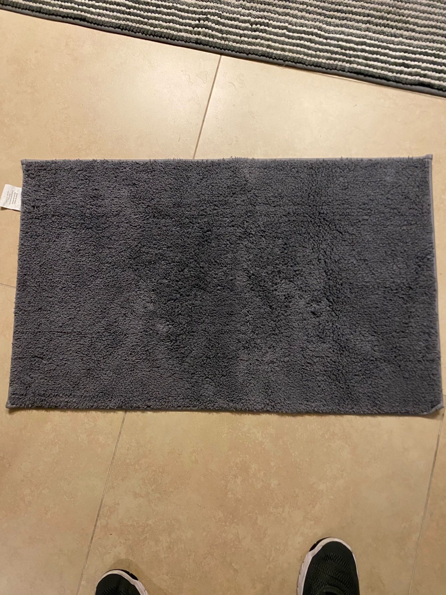 Dark Gray Fluffy Plush Bathroom Floor Mat