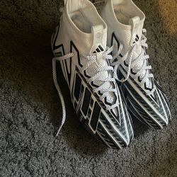 Adidas Cleats, Model-Freak, white and black, Size 9 1/2