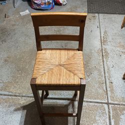 Wicker High Top Stool