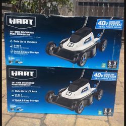HART 40-Volt Cordless 18-inch Push Mower Kit, (1) 6Ahw Lithium-Ion Battery, (1) Battery Charger