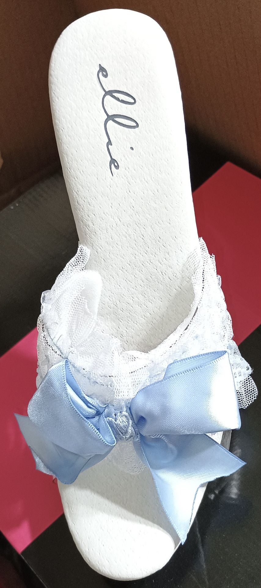 Women Sexy Cinderella Disney Princess Shoes Heels Size 8 Glass Sippers Lace Brand New NIB Halloween