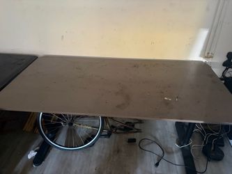 Large Rectangular Desk with Metal Legs