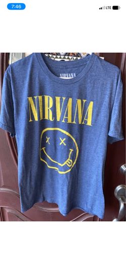 NIRVANA T-Shirt Smiley Face Logo large blue