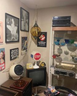 Mid Century Vintage Amber Blown swag lamp