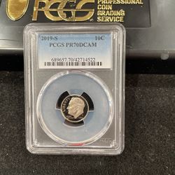 2019 S Gem Proof PERFECT GRADED Roosevelt Dime Graded At PR70 D-13