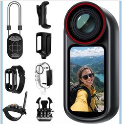 4K Mini Body Camera with 1.5" Screen, WiFi Magnetic Wearable POV EIS 6-axis stabilization, Bluetooth connectivity, hands-free audio recording. Clip-on