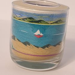 Sand Art Candle Made By Rainbow Way Ltd USA 