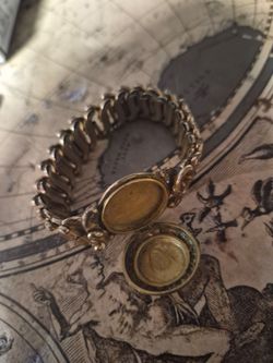 $60.  1940s vintage style locket bracelet