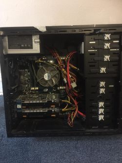 Gaming pc with two Gtx graphic cards core I 7 Motherboard Intel Dx 79sI 3.8 cpu and 3.6 GHZ. 550 gtx 16 Ram and 256 giga hard desk DVD drive Samsun