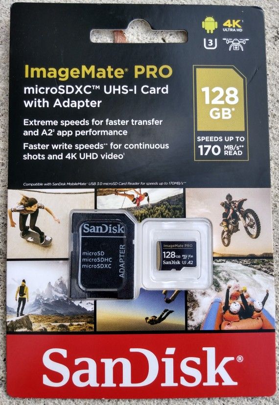 SanDisk Imagemate Pro 128gb Micro SD card with adapter. Individually Or Lot Rate