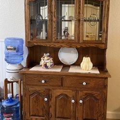 Oak China Hutch 