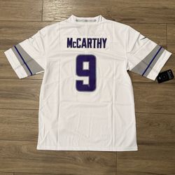 Men’s Minnesota Vikings J.J McCarthy White Stitched Jersey, S To 3Xl
