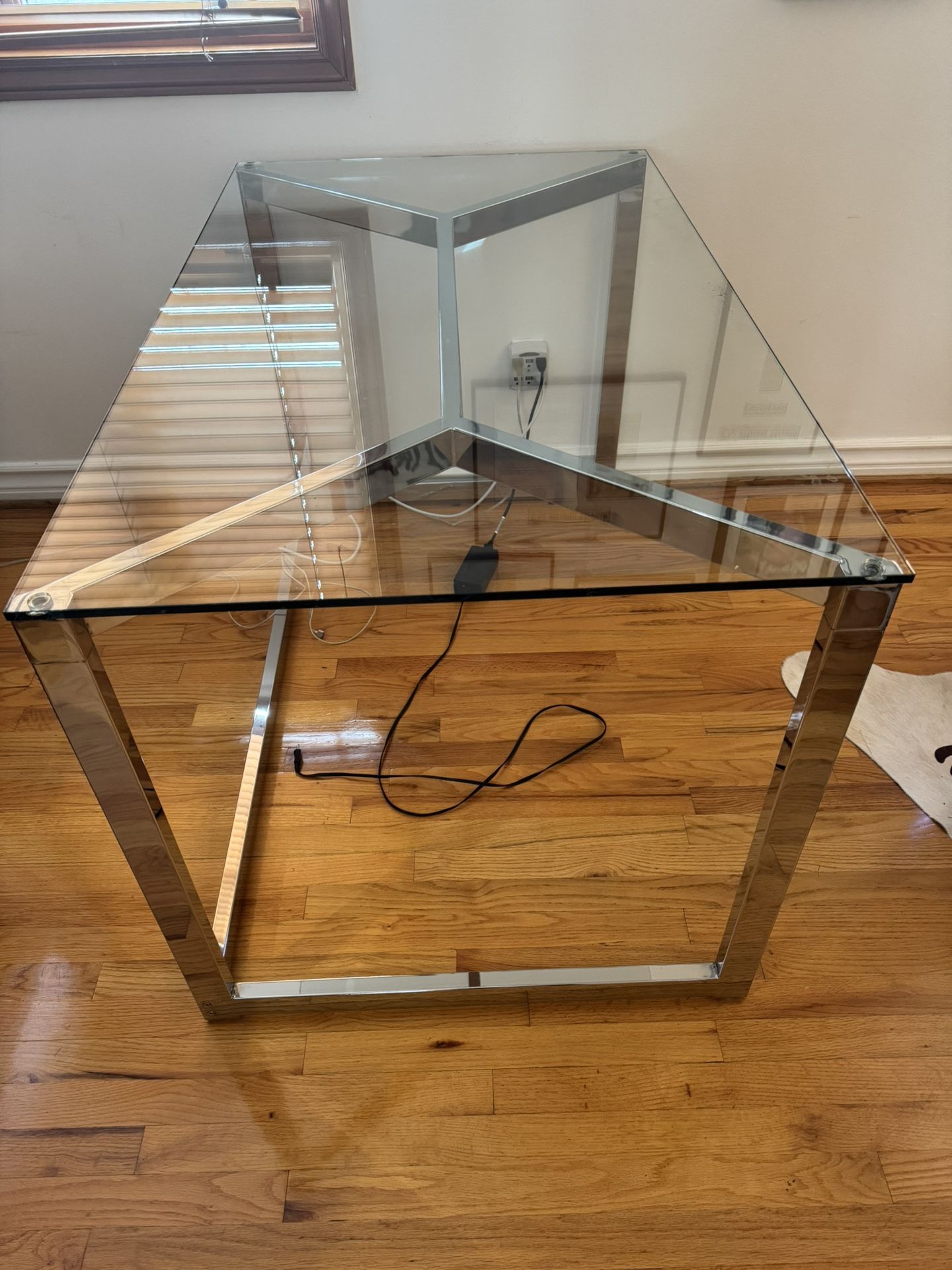 CB2 Contemporary Glass & Chrome Desk
