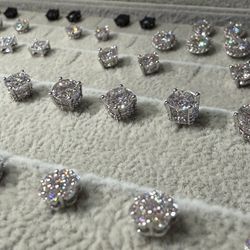 Moissanite .03 Flower Earring 