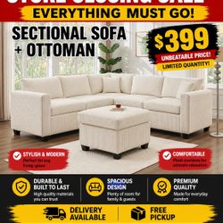 Sectional Sofa With Ottoman 