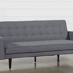 Petula Slate Convertible Futon Sofa Sleeper