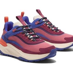 Timberland womens Motion Access Low Lace-Up Waterproof Sneaker Dark Pink Mesh Size 8