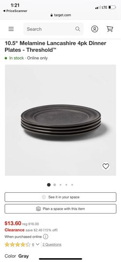 Melamine 4 Pack Dinner Plates By Threshold, Plates, Kitchenette, Dishes 