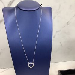 Chain With Heart  Pendant With Diamond  