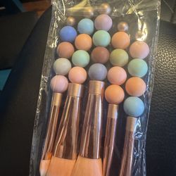 “Pastel Beaded Makeup Brush Set | Cute Handmade Brushes | Gift for Her