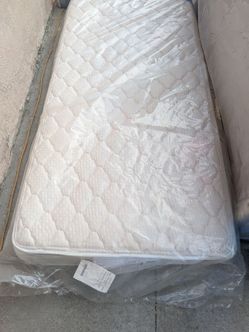 Like-New Twin Pillow-Top Mattress, Box Spring, & Metal Frame Set