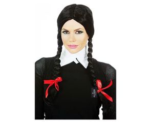 New Braided Black Wig Costume Wed. Black Braided Pigtail