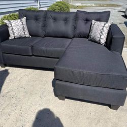 Brand New Black Sofa With Chaise On Either Side