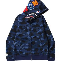 BAPE Men's Blue and Navy Hoodie(11377)57