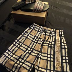 Burberry Slides And Pants