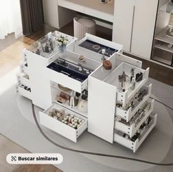 Luxury Closet Island with Glass Top & 12 Drawers – Like New