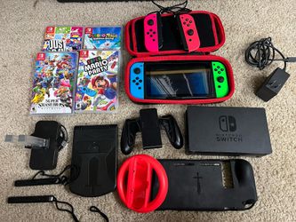 Selling my Nintendo Switch (Neon Red/Blue) in great working condition. Everything has been tested and works perfectly. 