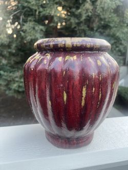Decorative Red Planter - Heavy and Solid 