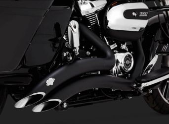 Vance and Heinz shortshot and big radius exhaust for '18+ standard Softail +