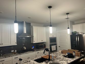3 Contemporary Mini Pendant Ceiling Light White Pill Glass, Matte Black
