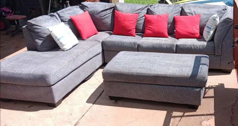 Nice Big Ashley Sectional With Ottoman Can Deliver