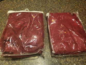 Maroon lace curtain panels 60" long x 36" wide. total of 4 panels (2 sets of 2)
