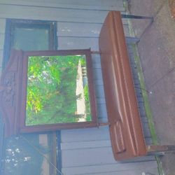 Beveled Glass Real Wood Mirror And Massage Table. 90$ For Both Or Best Offer . Will Sell Individually 