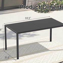 Outdoor patio dining table 60 inch for 6 people Shape Rectangular