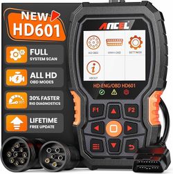 ANCEL HD601 Truck Scanner Diesel Full System Diagnostic Scan Tool Fits for Cummins, Detroit, Volvo, Paccar, Caterpillar, HDOBD OBD2 Code Reader