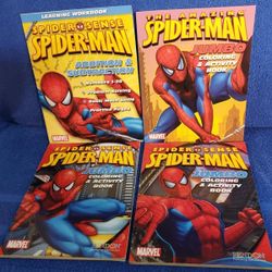 Lot Of 4 "New" Spider-Man Jumbo Coloring Activity Books (3) Plus Addition & Subtraction Workbook