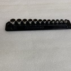 Snap On 212FSMSY 12pc 3/8" Drive 6pt Semi- Deep Chrone Metric Socket 