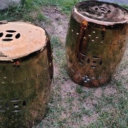 Drum 18.5 in. H Gold Round Ceramic Garden Stool
5
