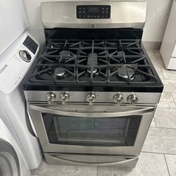 Kenmore 30 Inch Gas Stove Five Burners With Convection Oven Stainless Steel 